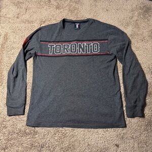 Toronto Raptors Thermal Shirt Mens XL Gray Pullover Long Sleeve NBA Logo